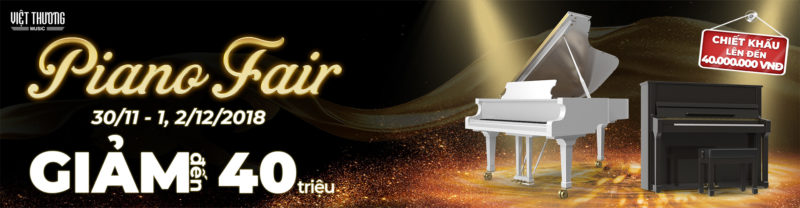 Ưu đãi hấp dẫn chào đón sự kiện Piano Fair 2018 Đến với Hội chợ triển lãm Piano Fair 2018 từ ngày 30/11 – 2/12/2018, khách tham quan sẽ có cơ hội nhận nhiều quà tặng hấp dẫn từ chương trình và đặc biệt sẽ được hưởng ưu đãi rất lớn lên tới 40 triệu đồng khi mua các sản phẩm đàn piano cơ của những thương hiệu nổi tiếng trên thế giới. Tiếp nối sự thành công của Piano Fair 2017, Piano Fair năm nay sẽ diễn ra tại Gian 16-18, TTTM Royal City, 72A Nguyễn Trãi, Hà Nội. Sự kiện quy tụ nhiều thương hiệu piano hàng đầu thế giới như Kawai, Boston, Kohler & Campbell, Samick, Essex,…, hứa hẹn sẽ mang đến niềm cảm hứng mới và đáp ứng nhu cầu thưởng thức của các tín đồ yêu âm nhạc. Với mục đích mang đến cho khách hàng nhiều sự lựa chọn hơn trong nhu cầu mua sắm đàn piano, Việt Thương sẽ mang đến cho những người yêu thích piano cơ hội sở hữu những sản phẩm mơ ước từ lâu với giá chiết khấu cực hấp dẫn. Từ ngày 28/11 đến ngày 9/12/2018, khách hàng trên toàn quốc sẽ được mua những sản phẩm piano cơ với mức ưu đãi khủng: đàn piano grand giảm tới 40 triệu đồng/cây trong khi đàn piano upright cũng giảm lên tới 20 triệu đồng/cây. Đến với sự kiện này, Việt Thương Music không chỉ muốn khách tham quan có dịp được trải nghiệm các sản phẩm đàn piano mới nhất và cao cấp nhất, mà quan trọng hơn chính là thể hiện được mối liên hệ giữa con người và âm nhạc thông qua không gian trưng bày được sắp xếp độc đáo và ấn tượng. Với Việt Thương Music, nhạc cụ không đơn thuần là phương tiện để trình diễn, mối liên kết giữa chúng với chủ nhân phải đặc biệt hơn thế, nhất là khả năng khơi dậy và truyền nguồn cảm hứng cho người chơi. Triển lãm Piano Fair 2018 không chỉ là cơ hội để khách tham dự mãn nhãn với đại tiệc âm nhạc hoành tráng mà còn trải nghiệm không khí lễ hội với nhiều hoạt động tương tác từ Ban tổ chức. Các khách hàng tham dự Piano Fair 2018 vào 3 ngày diễn ra sự kiện 30/11, 1&2/12 sẽ còn được nhận thêm rất nhiều ưu đãi và phần quà hấp dẫn khác. Đặc biệt, đây chính là cơ hội tuyệt vời để bạn “săn hàng” giá tốt. Chương trình Piano Fair 2018 sẽ được diễn ra như sau: Thời gian: từ ngày 30/11 đến ngày 2/12/2018 Địa điểm: Gian 16-18, TTTM Royal City, 72A Nguyễn Trãi, Hà Nội. Mọi thông tin chi tiết về triển lãm xem tại: Website: Vietthuong.vn Hotline: 1800 6715